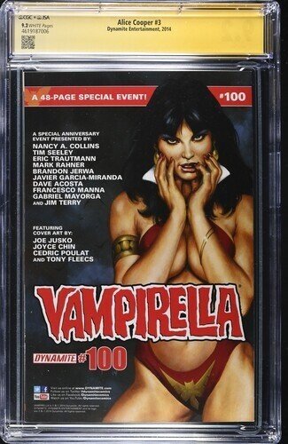 Alice Cooper #3 2014 Dynamite Entertainment CGC 9.2 JSA Signed