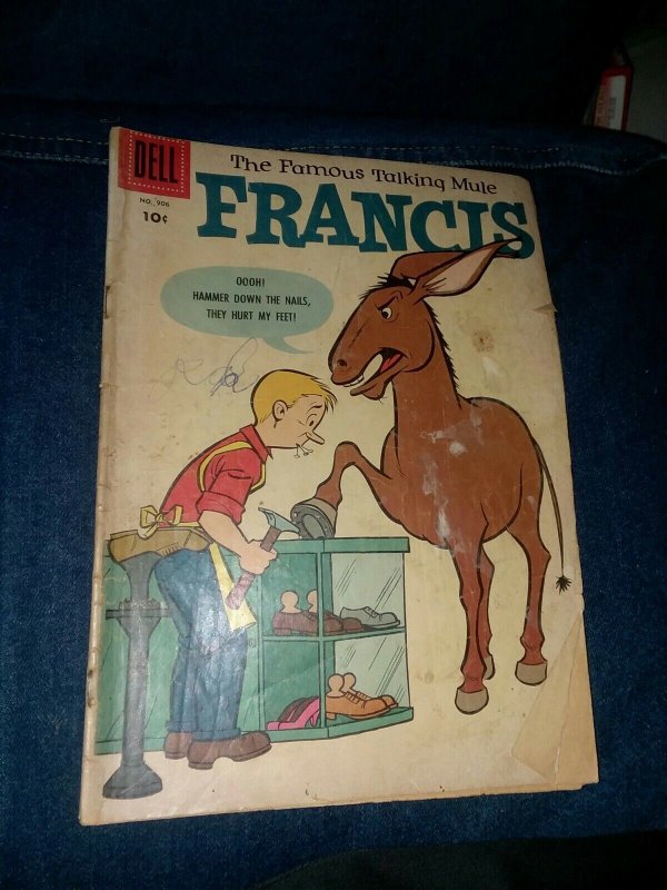FRANCIS THE FAMOUS TALKING MULE 1958 #906 four color dell Comics tv show classic