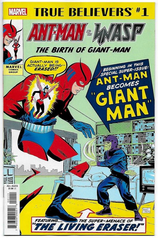 True Believers Ant-Man & Wasp Birth of Giant-Man #1 (Marvel, 2018) NM