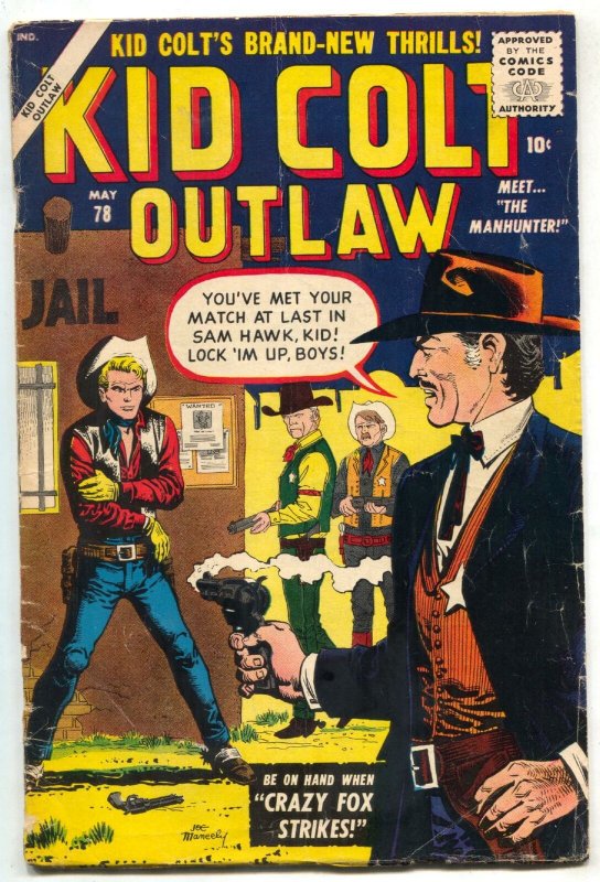 Kid Colt Outlaw #78 1958- Atlas Western- Maneely cover VG