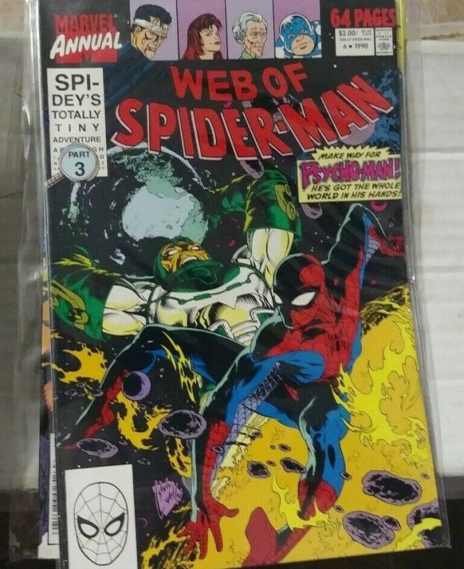 Web of spider-man annual # 6 1990 marvel  PSYCHO MAN +PUNISHER +CAPTAIN UNIVERSE