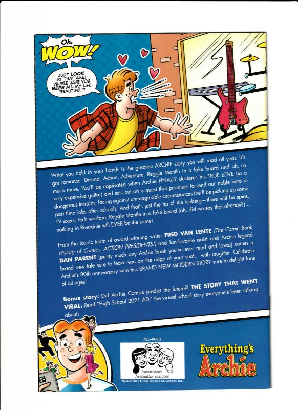 Everything's Archie #1 Billy Ripkin baseball card homage variant. Limited 250 NM