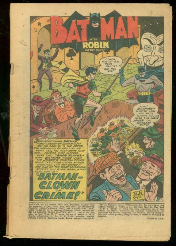 BATMAN #85 1954-DC COMICS-BARGAIN COPY-JOKER-BAT SIGNAL P