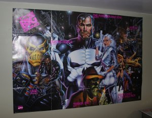 Marvel Big Guns Promo Poster / Punisher, Cage, Silver Sable / 1992
