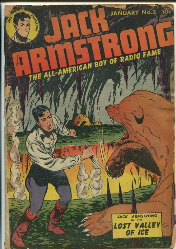 JACK ARMSTRONG #3-BASED ON RADIO PROGRAM-BEAR ATTACK COVER-CHICAGO BLACKHAWKS G