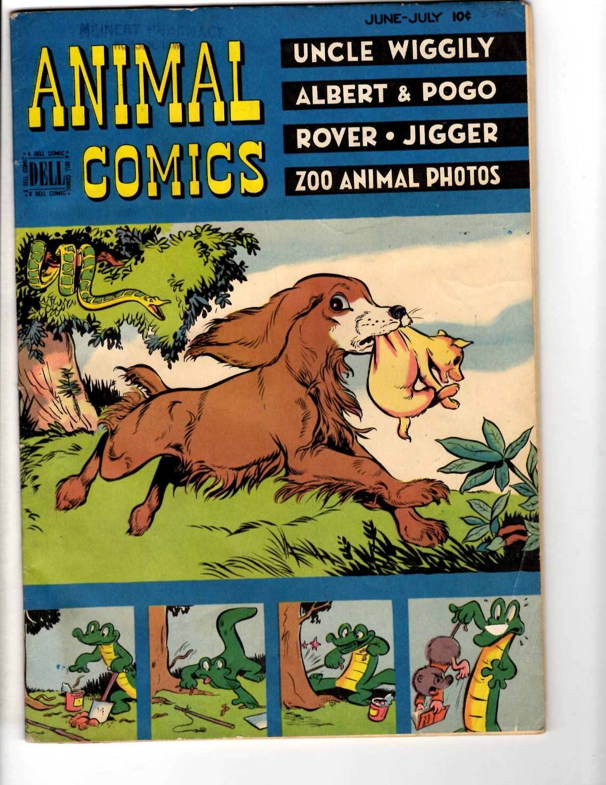 Animal Comics # 27 FN 1947 Dell Golden Age Comic Book Dog Snake Alligator  JL14 | Comic Books - Silver Age, Dell, Cartoon Character / HipComic