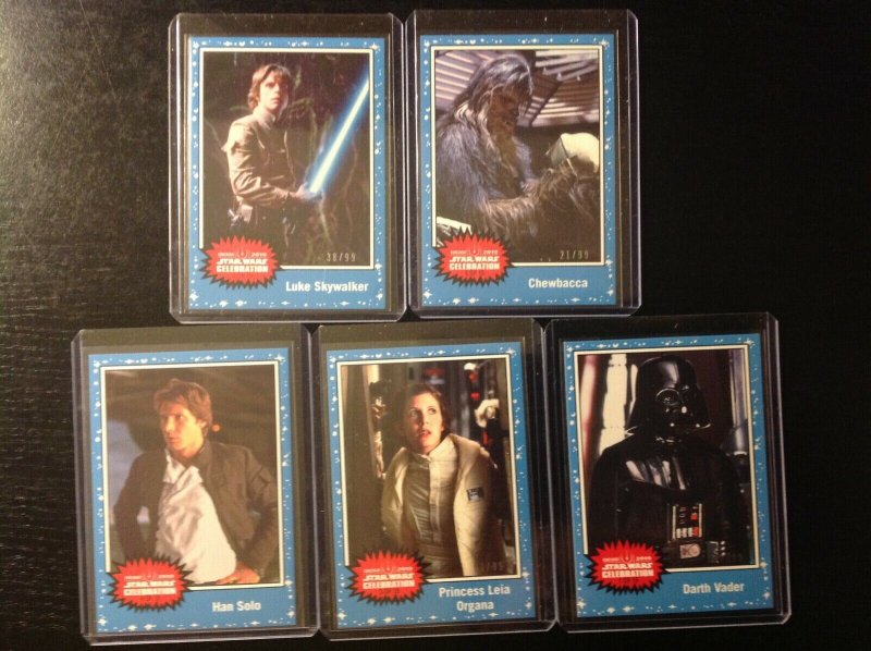 Topps Star Wars Celebration 2019 exclusive 5 card set limited & numbered to 99