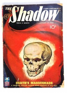 Shadow Jan 15 1943 G Pulp Magazine Skull COVER