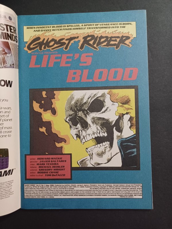 Ghost Rider #1 - 1st app Danny Ketch - Texeira - 1990 - (-NM)