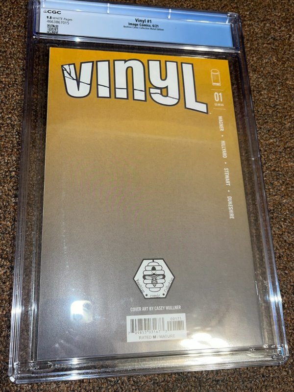 Vinyl  1 (2021 Image) Casey Wullner Virgin Metal Variant Cover, CGC Graded 9.8