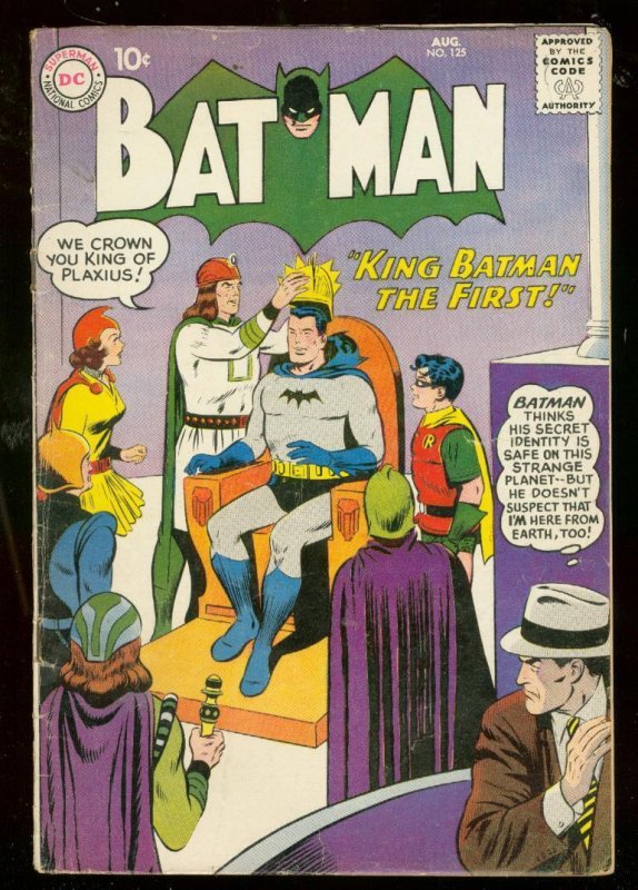 BATMAN #125 1959-DC COMIC-KING BATMAN I-BAT HOUND-ROBIN G/VG