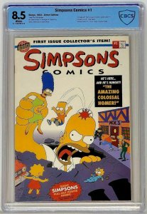 Simpson Comics #1 Bongo 1993 CBCS 8.5 VF+ Includes Poster