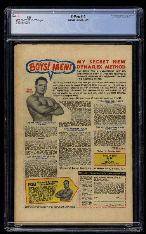 X-Men #10 CGC VG 4.0 Off White to White 1st Ka-Zar!