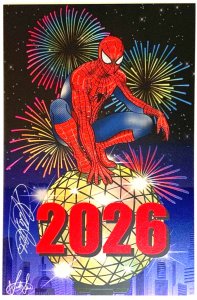 SPIDER-MAN NEW YEAR’S 2026 EXCLUSIVE SCOTT STRAKA EMBOSSED FOIL VARIANT SIGNED.