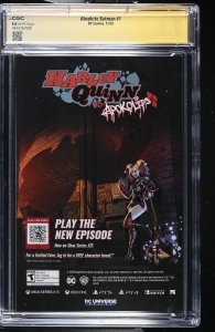 ABSOLUTE BATMAN #1 DC 2024 1ST PRINT NICK DRAGOTTA SIGNED CGC SS 9.8 NM