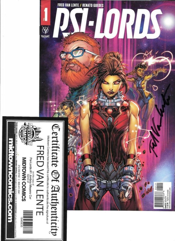 Psi-Lords #1 JONBOY VARIANT signed Fred Van Lente MIDTOWN COMICS COA VALIANT