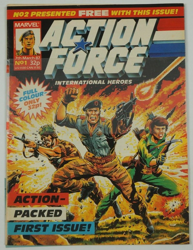 Action Force #1 & 2 Combo Pack with band - G.I. Joe Cobra - Marvel UK magazine