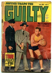 Justice Traps the Guilty #15 1950- Basketball photo cover- FAIR