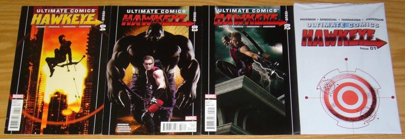 Ultimate Hawkeye #1-4 FN/VF complete series - jonathan hickman - marvel avengers