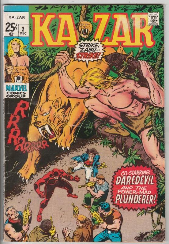 Ka-Zar Featuring Daredevil #2 (Dec-70) FN/VF Mid-High-Grade Ka-Zar, Daredevil