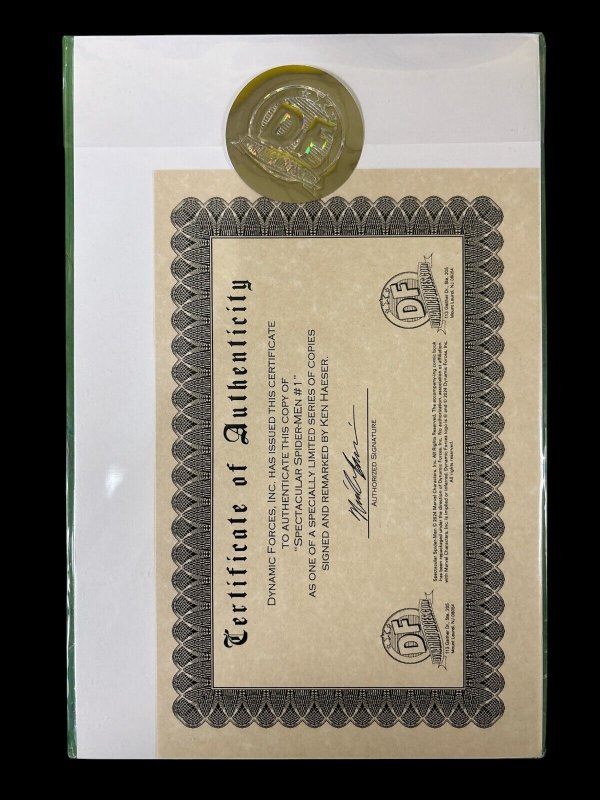 The Spectacular Spider-Men #1  Marvel Comics 2024 Cover and Signed by Ken Haeser