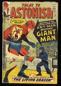 Tales To Astonish #49 VG- 3.5 Ant Man becomes Giant Man!