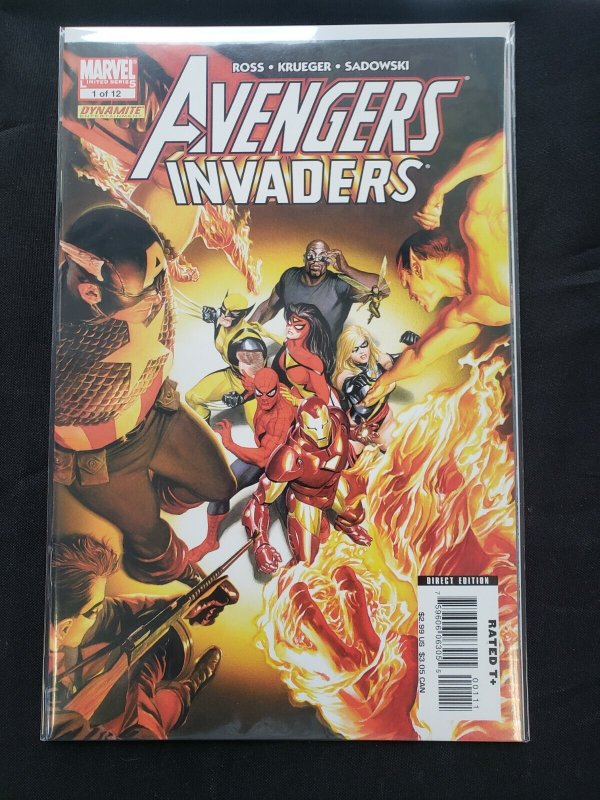 AVENGERS/INVADERS 9PC (VF/NM) ISSUES #1-7, ALEX ROSS, SKETCHBOOK 2008-09
