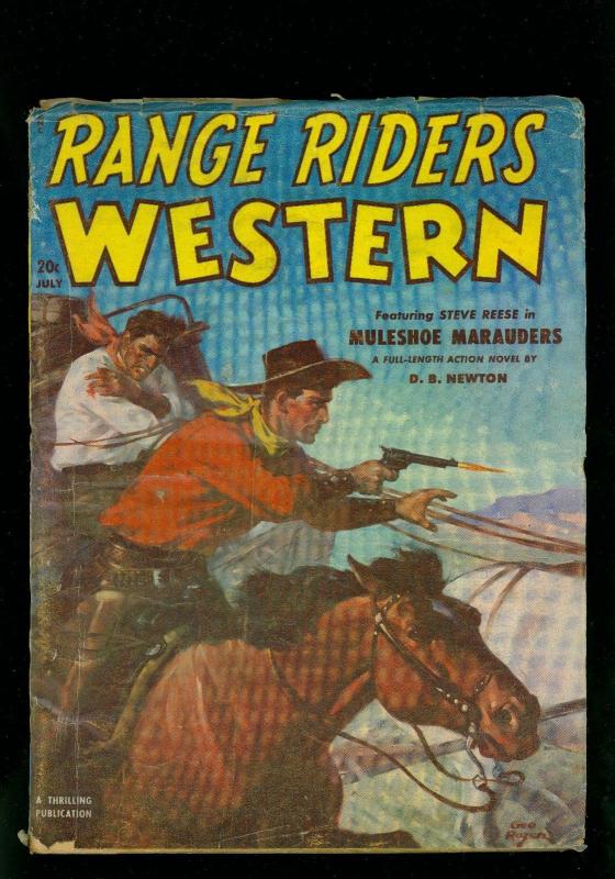 Range Riders Western Pulp July 1951- Steve Reese- Muleshoe Marauders - VG