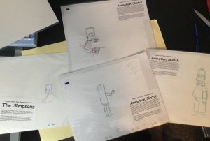 Simpsons Original Episode Scene Art/Sketch, 4 different, collectable