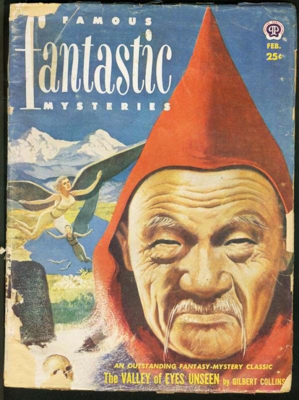 FAMOUS FANTASTIC MYSTERIES 1952 FEB-WEIRD COVER-L@@K! FR