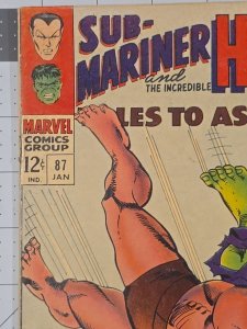 Tales to Astonish #87 Hulk-Killer Vs Hulk Cover—(Marvel Comics January 1967)