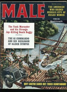 MALE MAGAZINE APRIL 1961- WW2 STORIES-CHEESECAKE PICTURES- FN+