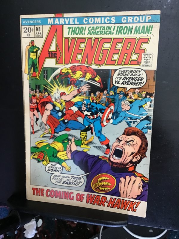 The Avengers #98 (1972) Mid grade Barry (Conan) Smith art key! FN- Wow!