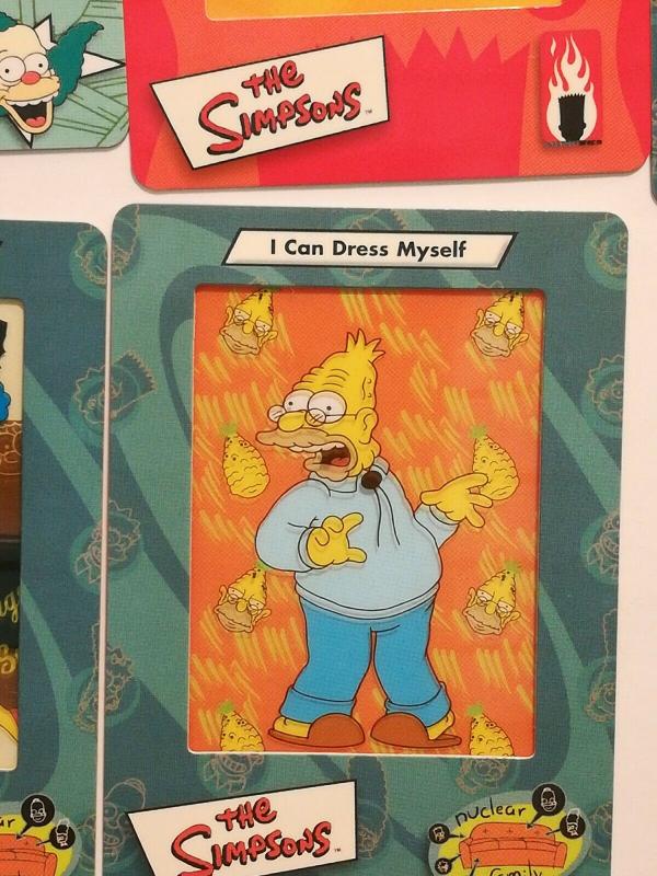 The Simpsons Film Cards 2000 Artbox Trading Cards opened pack of 5