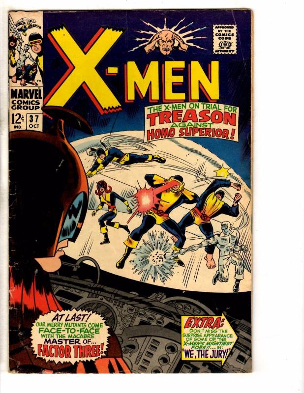 (Uncanny) X-Men # 37 VG/FN Marvel Comic Book Angel Cyclops Beast Jean Grey J254