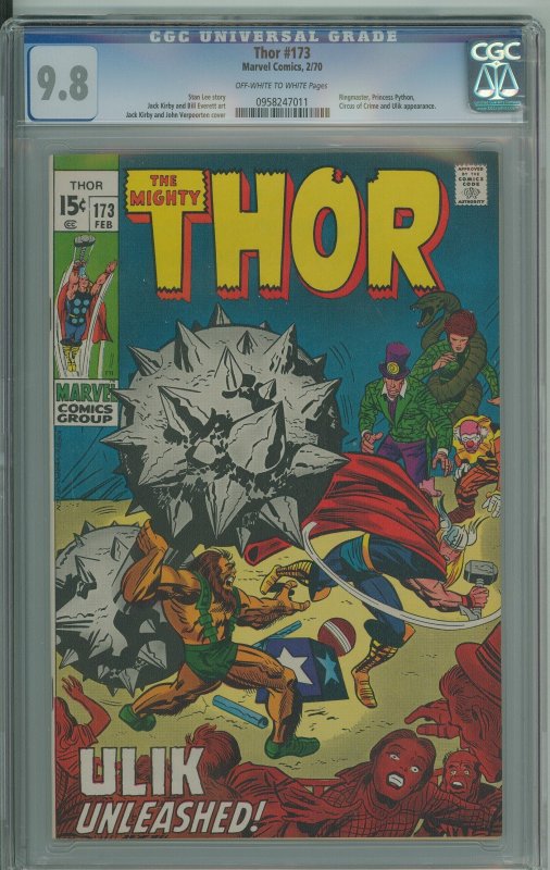 Thor #173 (Marvel, 1970) CGC Graded 9.8