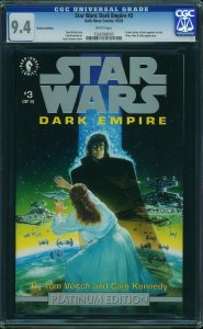 Star Wars: Dark Empire #3 Platinum Edition Cover (1991) CGC 9.4 NM