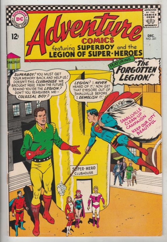 Adventure Comics #351 (Dec-66) VF+ High-Grade Legion of Super-Heroes, Superboy