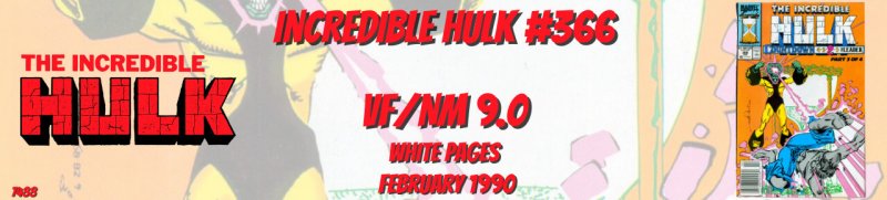 Incredible Hulk 366 VF/NM 9.0 Marvel 1990