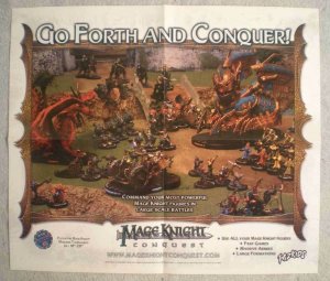 MAGE KNIGHT CONQUEST Promo poster, 20x17, 2002, Unused, more Promos in store