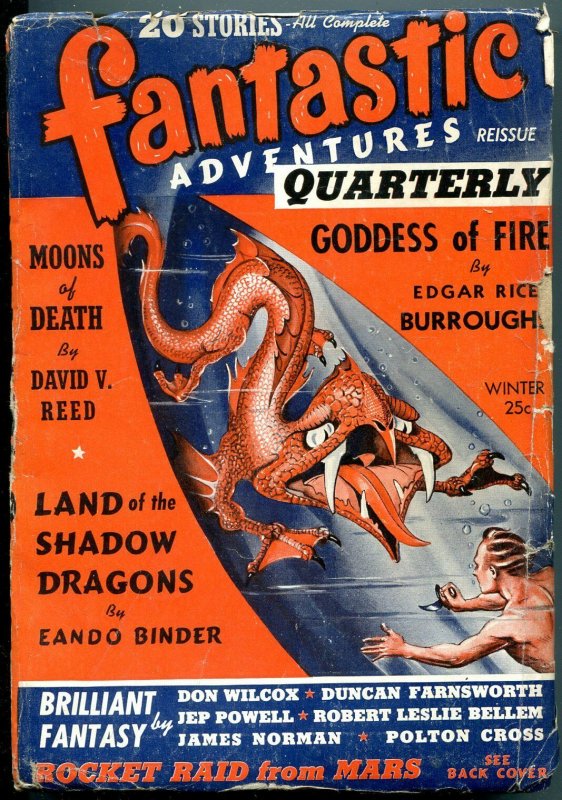 Fantastic Adventures Quarterly Pulp Winter 1941- Goddess of Fire- Shadow Dragons