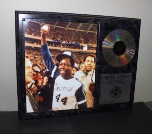 Hank Aaron 20th Anniversary Autographed Home Run Record Breaker Plaque