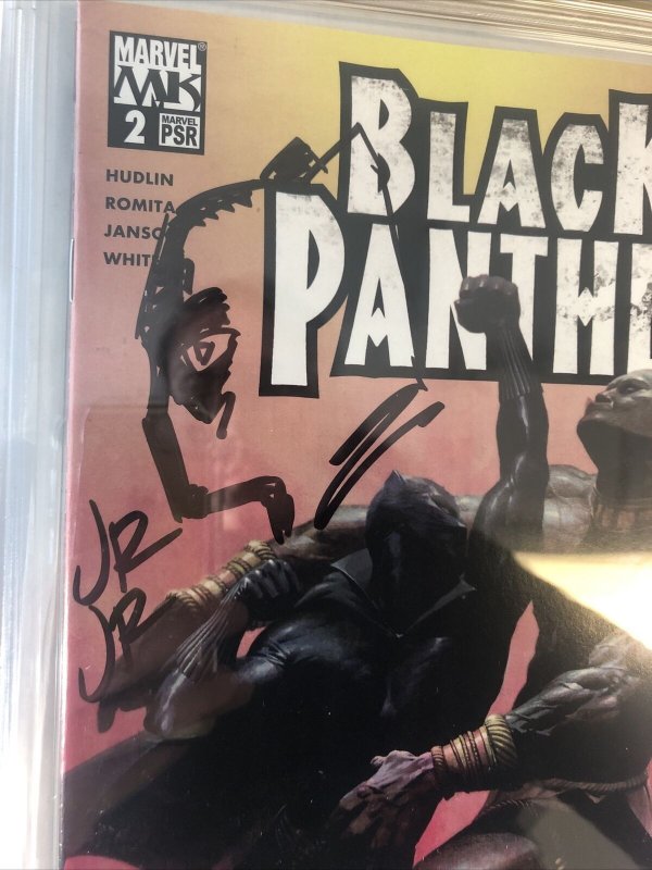 Black Panther (2005) #2 (CGC 9.8 SS WP) Signed & Sketch John Romita JR.