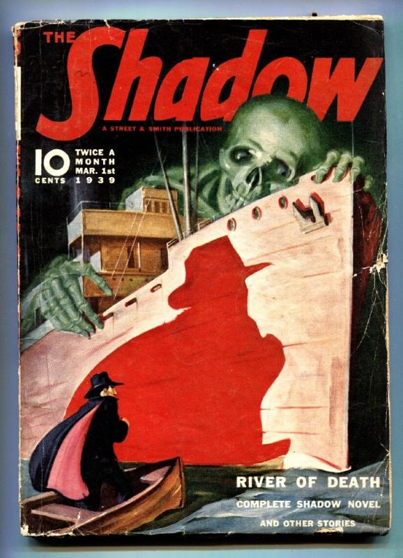 The Shadow Pulp March 1 1939- River of Death- Maxwell Grant vg