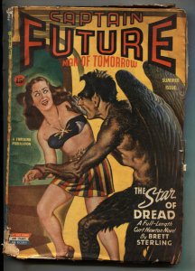 Captain Future--Summer 1943--Thrilling--Hawkman attacks spicy babe--Earle Ber...