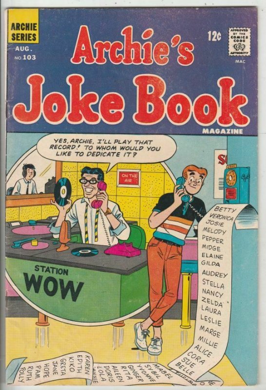 Archie's Joke Book # 103 Strict FN/VF Mid-High-Grade Cover Disc Jokey Li'l Jinx