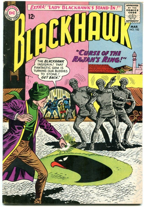 BLACKHAWK #182 1963-DC COMICS-RAJAHS RING!!! LADY BLACK FN+