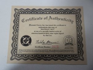 Batman #612 (2003) Signed by Jim Lee W/ COA! VF/NM Condition