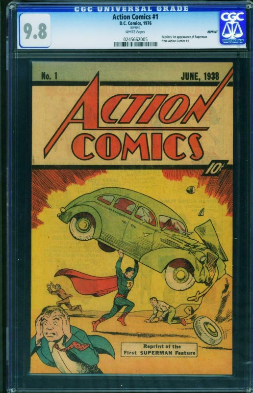 Action #1 1976 CGC Graded 9.8 1st Superman-rare SLEEPING BAG Reprint 0245662005