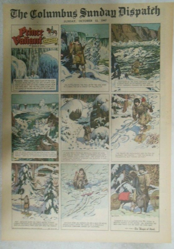 Prince Valiant Sunday Page by Hal Foster from 10/12/1947 Tabloid Page Size !